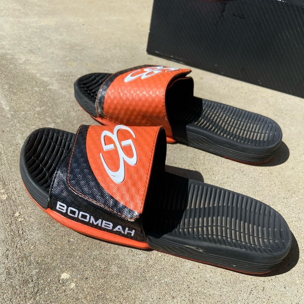Boombah Orange and Black Slide Sandals